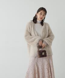 PROPORTION BODY DRESSING | ミドル丈ロングフェザーカーディガン / 1213274901(ニット/セーター)