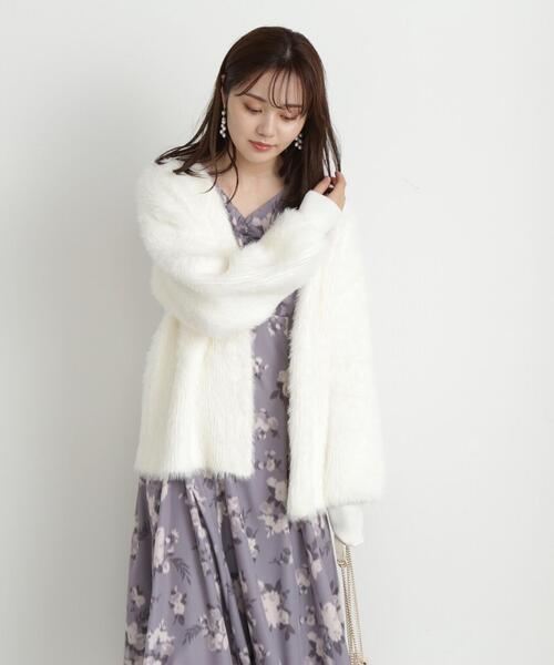 PROPORTION BODY DRESSING(プロポーションボディドレッシング)の「ミドル丈ロングフェザーカーディガン / 1213274901(ニット/セーター・レディース・ピンク/ベージュ/ホワイト系その他/グレー・FREE)」の19枚目の写真