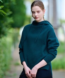 ◆カシミヤブレンドフードニット