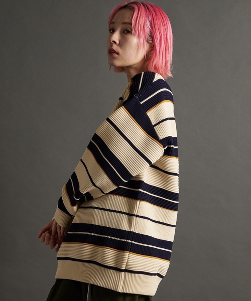 SKOOKUM(スクーカム)の「SKOOKUM AIRY BOADER KNIT(ニット/セーター・メンズ・アイボリー/ブラック・L/M)」の7枚目の写真