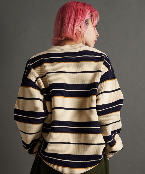 SKOOKUM(スクーカム)の「SKOOKUM AIRY BOADER KNIT(ニット/セーター・メンズ・アイボリー/ブラック・L/M)」の10枚目の写真