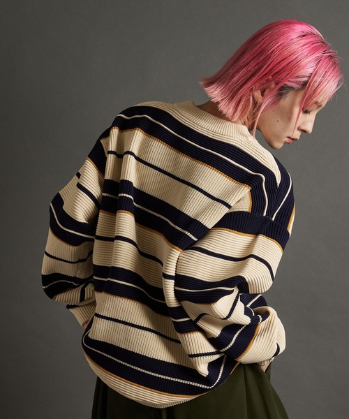 SKOOKUM(スクーカム)の「SKOOKUM AIRY BOADER KNIT(ニット/セーター・メンズ・アイボリー/ブラック・L/M)」の11枚目の写真