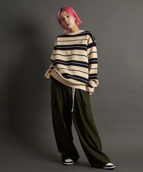 SKOOKUM(スクーカム)の「SKOOKUM AIRY BOADER KNIT(ニット/セーター・メンズ・アイボリー/ブラック・L/M)」の13枚目の写真