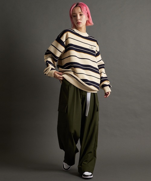 SKOOKUM(スクーカム)の「SKOOKUM AIRY BOADER KNIT(ニット/セーター・メンズ・アイボリー/ブラック・L/M)」の14枚目の写真