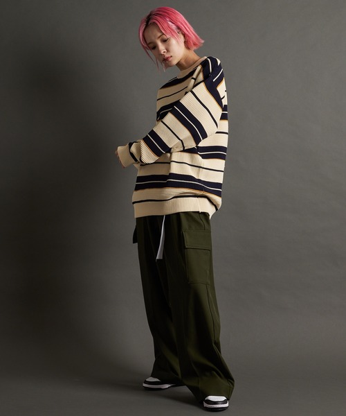 SKOOKUM(スクーカム)の「SKOOKUM AIRY BOADER KNIT(ニット/セーター・メンズ・アイボリー/ブラック・L/M)」の15枚目の写真
