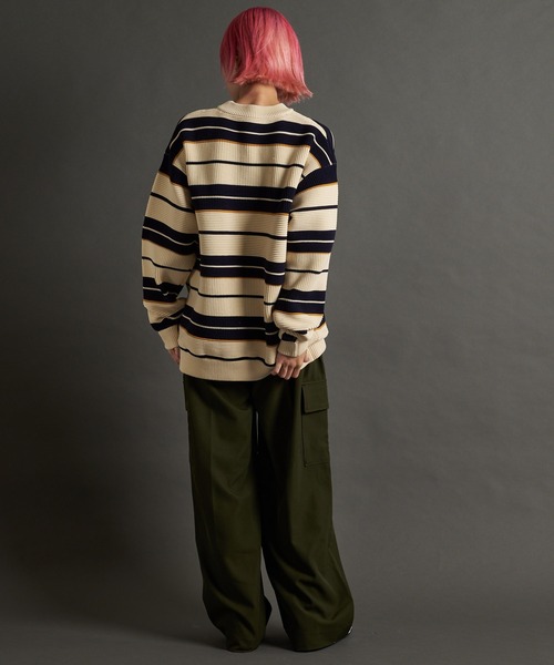 SKOOKUM(スクーカム)の「SKOOKUM AIRY BOADER KNIT(ニット/セーター・メンズ・アイボリー/ブラック・L/M)」の19枚目の写真