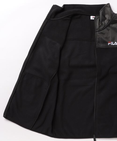FILA(フィラ)の「【FILA:フィラ】マイクロフリーススタンドジャケット ジップアップジャケット ブルゾン フリース ナイロン 切り替え(ブルゾン・メンズ・ブラック/レッド/ダークブルー/ネイビー・MEDIUM/X-LARGE/LARGE)」の6枚目の写真