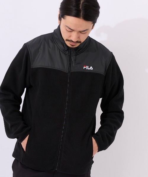 FILA(フィラ)の「【FILA:フィラ】マイクロフリーススタンドジャケット ジップアップジャケット ブルゾン フリース ナイロン 切り替え(ブルゾン・メンズ・ブラック/レッド/ダークブルー/ネイビー・MEDIUM/X-LARGE/LARGE)」の20枚目の写真