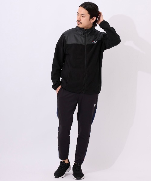 FILA(フィラ)の「【FILA:フィラ】マイクロフリーススタンドジャケット ジップアップジャケット ブルゾン フリース ナイロン 切り替え(ブルゾン・メンズ・ブラック/レッド/ダークブルー/ネイビー・MEDIUM/X-LARGE/LARGE)」の17枚目の写真