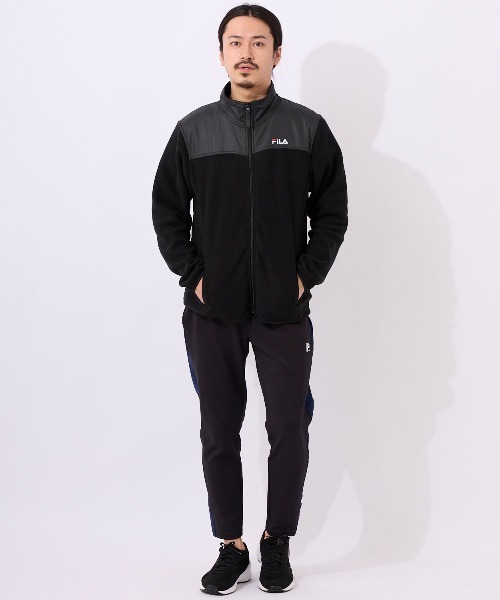 FILA(フィラ)の「【FILA:フィラ】マイクロフリーススタンドジャケット ジップアップジャケット ブルゾン フリース ナイロン 切り替え(ブルゾン・メンズ・ブラック/レッド/ダークブルー/ネイビー・MEDIUM/X-LARGE/LARGE)」の18枚目の写真