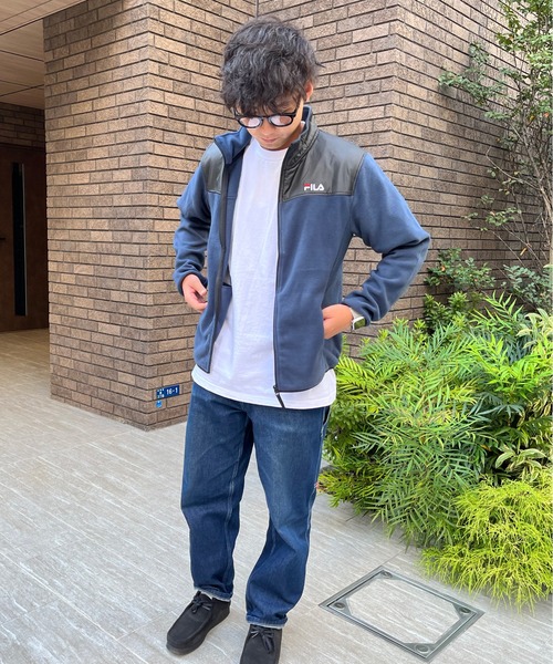 FILA(フィラ)の「【FILA:フィラ】マイクロフリーススタンドジャケット ジップアップジャケット ブルゾン フリース ナイロン 切り替え(ブルゾン・メンズ・ブラック/レッド/ダークブルー/ネイビー・MEDIUM/X-LARGE/LARGE)」の14枚目の写真
