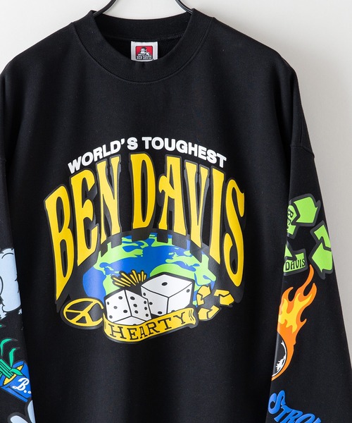 BEN DAVIS(ベンデイビス)の「【BEN DAVIS/ベンデイビス】袖&バックプリント 裏毛 クルーネックスウェット トレーナー ビッグシルエット(スウェット・メンズ・ブラック/グレー/ダークブルー・MEDIUM/LARGE/X-LARGE)」の5枚目の写真