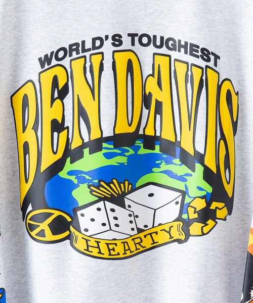 BEN DAVIS(ベンデイビス)の「【BEN DAVIS/ベンデイビス】袖&バックプリント 裏毛 クルーネックスウェット トレーナー ビッグシルエット(スウェット・メンズ・ブラック/グレー/ダークブルー・MEDIUM/LARGE/X-LARGE)」の4枚目の写真