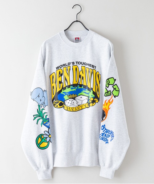BEN DAVIS(ベンデイビス)の「【BEN DAVIS/ベンデイビス】袖&バックプリント 裏毛 クルーネックスウェット トレーナー ビッグシルエット(スウェット・メンズ・ブラック/グレー/ダークブルー・MEDIUM/LARGE/X-LARGE)」の18枚目の写真