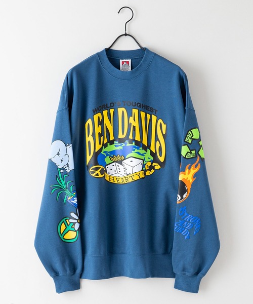 BEN DAVIS(ベンデイビス)の「【BEN DAVIS/ベンデイビス】袖&バックプリント 裏毛 クルーネックスウェット トレーナー ビッグシルエット(スウェット・メンズ・ブラック/グレー/ダークブルー・MEDIUM/LARGE/X-LARGE)」の17枚目の写真