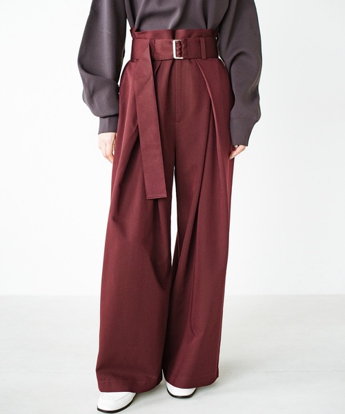haco!（ハコ）の「ここぞ！という日に気合いを入れたいウエストベルトパンツ（その他パンツ・レディース・ブラウン/ボルドー/ブラック・LARGE/MEDIUM/SMALL/X-LARGE）」の3枚目の写真
