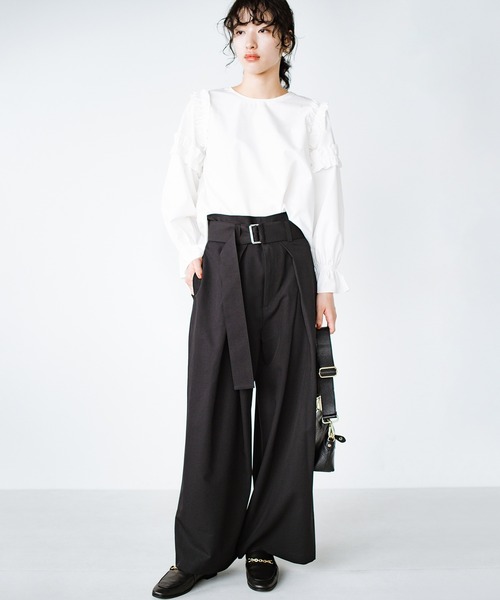 haco!（ハコ）の「ここぞ！という日に気合いを入れたいウエストベルトパンツ（その他パンツ・レディース・ブラウン/ボルドー/ブラック・LARGE/MEDIUM/SMALL/X-LARGE）」の9枚目の写真