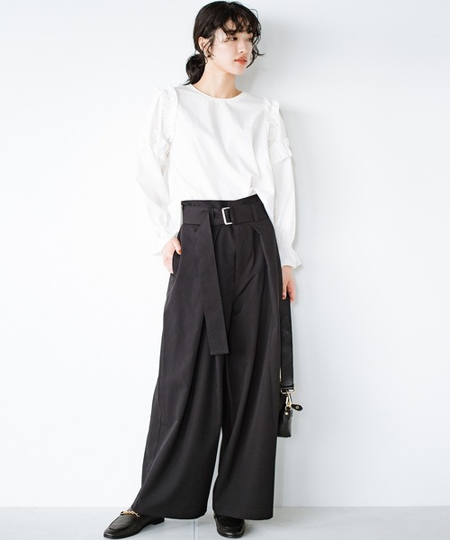 haco!（ハコ）の「ここぞ！という日に気合いを入れたいウエストベルトパンツ（その他パンツ・レディース・ブラウン/ボルドー/ブラック・LARGE/MEDIUM/SMALL/X-LARGE）」の13枚目の写真