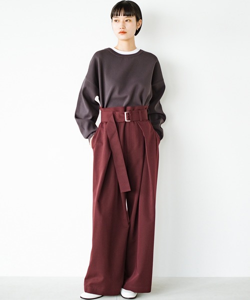 haco!（ハコ）の「ここぞ！という日に気合いを入れたいウエストベルトパンツ（その他パンツ・レディース・ブラウン/ボルドー/ブラック・LARGE/MEDIUM/SMALL/X-LARGE）」の6枚目の写真