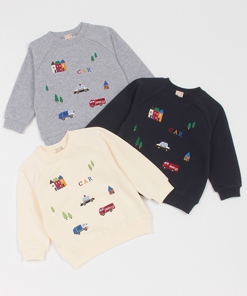 petit main（プティマイン）の「働く車刺繍トレーナー（スウェット