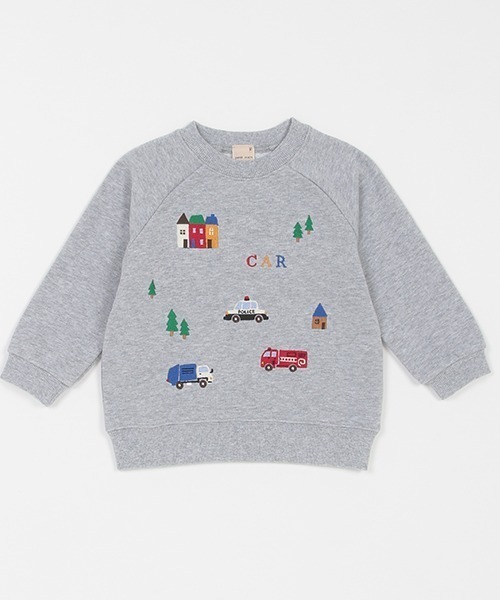 セール】働く車刺繍トレーナー（スウェット）｜petit main