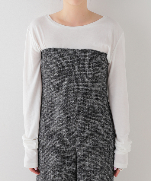 Spick & Span（スピックアンドスパン）の「ツイードサロペット（サロペット/オーバーオール・レディース・マルチ・36/38）」の2枚目の写真