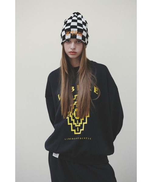 LIBERE（リベーレ）の「CHECKERBOARD BEANIE（ニットキャップ/ビーニー・メンズ・ホワイト×ブラック・FREE）」の6枚目の写真