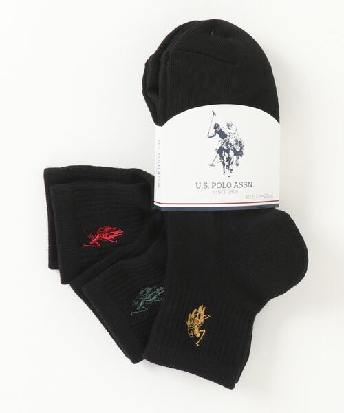 Right-on(ライトオン)の「【US POLO】USPAサンショク刺繍Q3Pソックス(ソックス/靴下・メンズ・ブルー・L/M)」の3枚目の写真