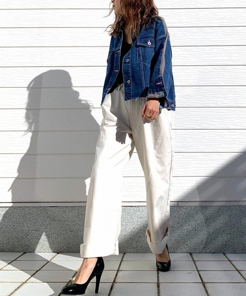 Q（キュー）の「デニムジャケット（デニムジャケット・レディース・ネイビー・MEDIUM）」の17枚目の写真