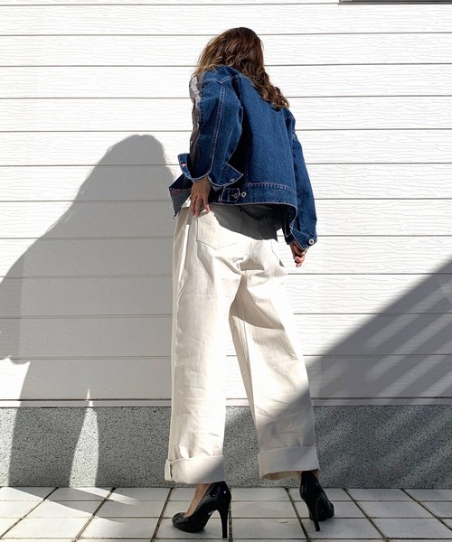 Q（キュー）の「デニムジャケット（デニムジャケット・レディース・ネイビー・MEDIUM）」の18枚目の写真