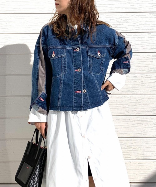 Q（キュー）の「デニムジャケット（デニムジャケット・レディース・ネイビー・MEDIUM）」の10枚目の写真