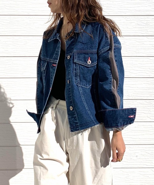 Q（キュー）の「デニムジャケット（デニムジャケット・レディース・ネイビー・MEDIUM）」の12枚目の写真