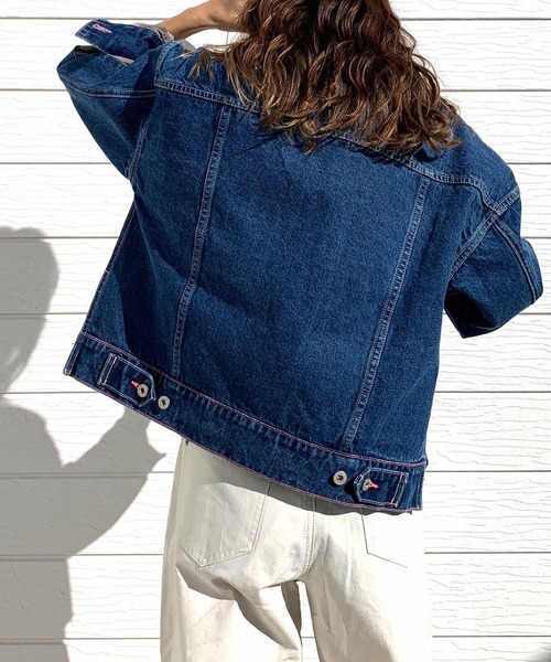 Q（キュー）の「デニムジャケット（デニムジャケット・レディース・ネイビー・MEDIUM）」の15枚目の写真