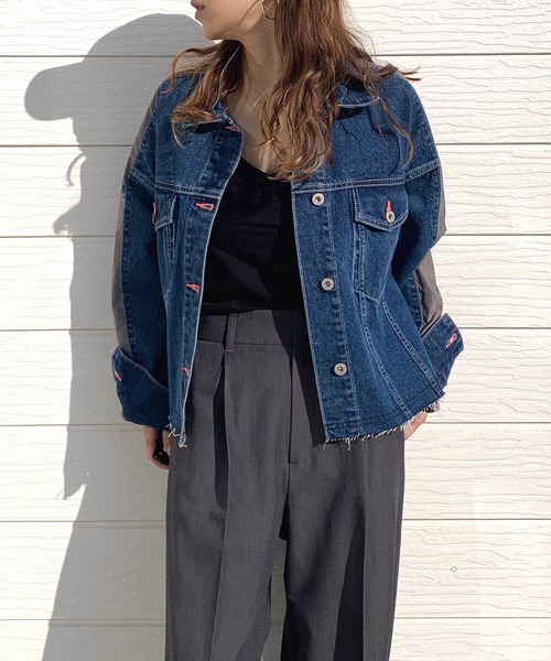 Q（キュー）の「デニムジャケット（デニムジャケット・レディース・ネイビー・MEDIUM）」の20枚目の写真