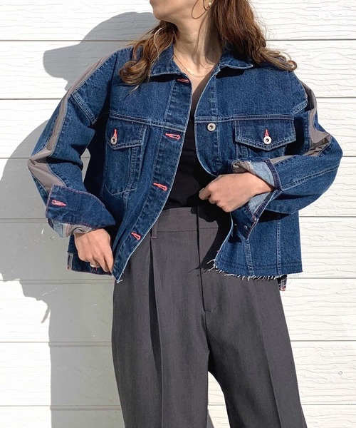 Q（キュー）の「デニムジャケット（デニムジャケット・レディース・ネイビー・MEDIUM）」の22枚目の写真