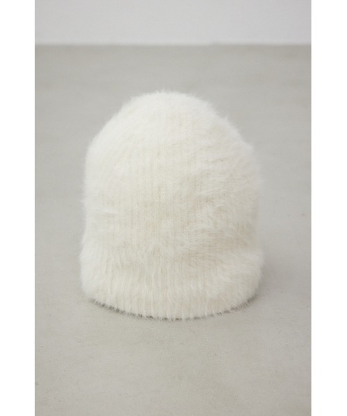 AZUL by moussy(アズールバイマウジー)の「シャギーニットビーニー(ニットキャップ/ビーニー・レディース・アイボリー/ブラック・FREE)」の9枚目の写真