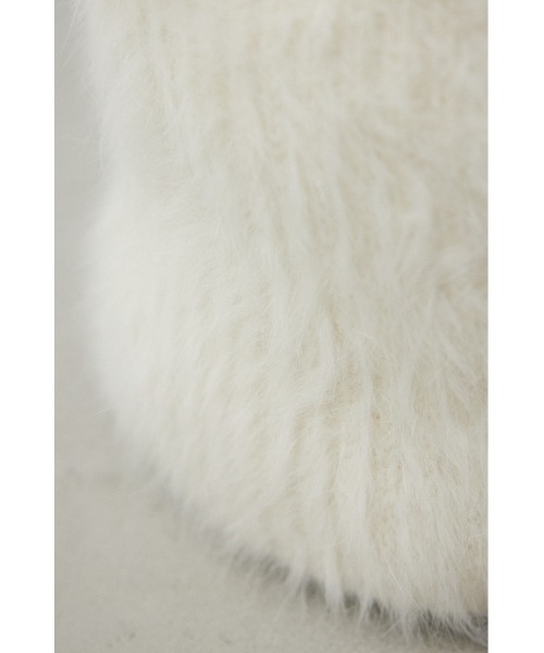 AZUL by moussy(アズールバイマウジー)の「シャギーニットビーニー(ニットキャップ/ビーニー・レディース・アイボリー/ブラック・FREE)」の17枚目の写真