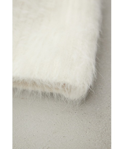 AZUL by moussy(アズールバイマウジー)の「シャギーニットビーニー(ニットキャップ/ビーニー・レディース・アイボリー/ブラック・FREE)」の11枚目の写真