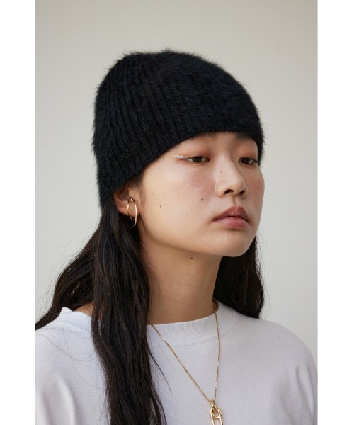 AZUL by moussy(アズールバイマウジー)の「シャギーニットビーニー(ニットキャップ/ビーニー・レディース・アイボリー/ブラック・FREE)」の16枚目の写真