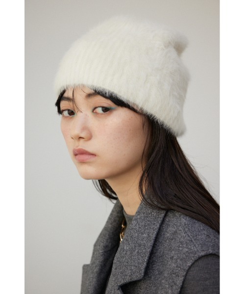 AZUL by moussy(アズールバイマウジー)の「シャギーニットビーニー(ニットキャップ/ビーニー・レディース・アイボリー/ブラック・FREE)」の15枚目の写真