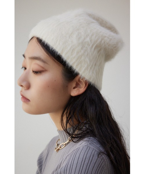 AZUL by moussy(アズールバイマウジー)の「シャギーニットビーニー(ニットキャップ/ビーニー・レディース・アイボリー/ブラック・FREE)」の19枚目の写真