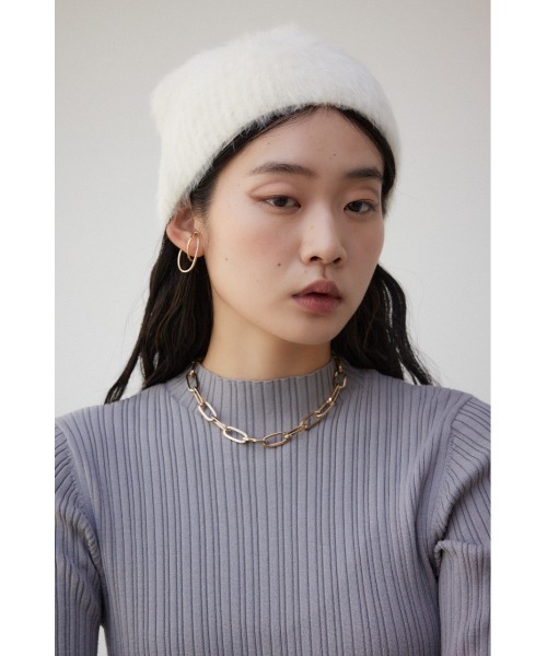 AZUL by moussy(アズールバイマウジー)の「シャギーニットビーニー(ニットキャップ/ビーニー・レディース・アイボリー/ブラック・FREE)」の20枚目の写真