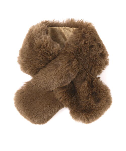 EDIT COLOGNE（エディットコロン）の「フェイクファーティペット（ストール/ショール・レディース・ブラウン/グレー・ﾌﾘ-）」の2枚目の写真