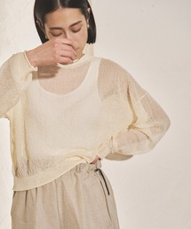 audrey and john wad | ちりめん天竺クルーネックプルオーバー-手洗い可-(ニット/セーター)