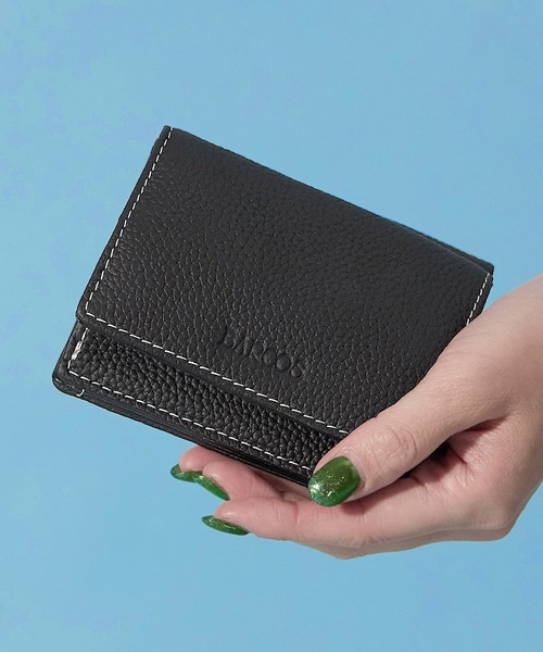 BARCOS（バルコス）の「【BARCOS/バルコス】シュリンクレザーミニウォレット（財布・レディース・ベージュ系その他/ブラック/ブルー/オレンジ/グリーン・ONE SIZE）」の2枚目の写真