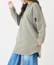 CUBE SUGAR | WEB限定ピグメント加工スウェット切替チュニック(スウェット)