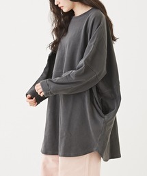 CUBE SUGAR（キューブシュガー）の「WEB限定ピグメント加工スウェット切替チュニック（スウェット）」