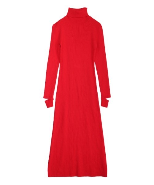 AMAIL（アマイル）の「Back open straight dress（ワンピース・レディース・ベージュ/ブラック/レッド・FREE）」の14枚目の写真