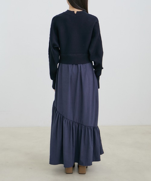 VIS（ビス）の「ドルマンニットドッキングワンピース（ワンピース・レディース・ダークラベンダー/ベージュ/ブルー系その他・FREE）」の21枚目の写真