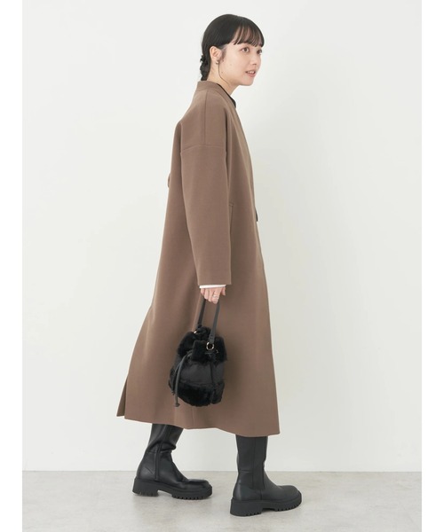 earth music&ecology（アースミュージックアンドエコロジー）の「Vネックノーカラーコート（ノーカラーコート・レディース・ブラウン/杢グレー/ライトベージュ/ブラック・M/L）」の6枚目の写真